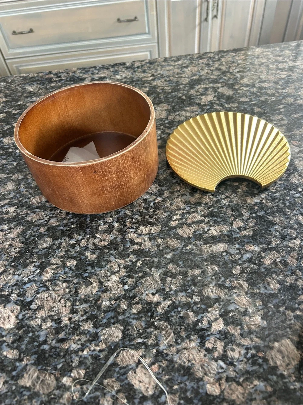 ASHLAND GOLD & BROWN DECORATIVE ROUND TRINKET BOX BWT